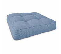 POKAR Coussin de Jardin d'Assise 40x40x10 cm en Velours Côtelé Corduroy | Galette de Chaise pour Fauteuil Rotin et Salon de Jardin | Intérieur et Extérieur | Oeko-Tex | Made in EU | Bleu