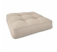 POKAR Coussin de Jardin d'Assise 60x60x10 cm en Velours Côtelé Corduroy | Galette de Chaise pour Fauteuil Rotin et Salon de Jardin | Intérieur et Extérieur | Oeko-Tex | Made in EU | Ivoire