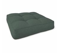 POKAR Coussin de Jardin d'Assise 70x70x10 cm en Velours Côtelé Corduroy | Galette de Chaise pour Fauteuil Rotin et Salon de Jardin | Intérieur et Extérieur | Oeko-Tex | Made in EU | Vert Bouteille