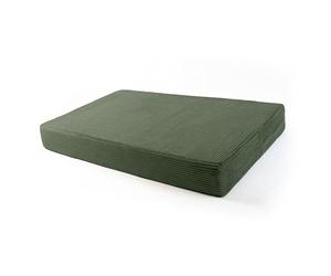 POKAR Coussin de Palette 120x80 cm d'Assise | Coussin pour Canapé de Jardin en Velours Côtelé | Housse Amovible et Lavable | Idéal pour Palette Europe | Made in EU | Certifié Oeko-Tex | Vert bouteille