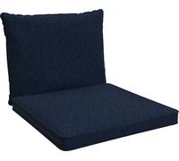 POKAR Coussin de salon Coussin d'assise, Couleur:Bleu foncé, Taille:Set de 2 (70x70 + 70x40)