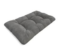 POKAR Coussin Matelassé pour Palettes Euro - 1x Assise 120cm x 80cm x 12cm, en Mousse formée à Froid, très Confortable, Canapé de Jardin, Intérieur et Extérieur, sans Palette, Gris