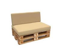 POKAR Coussin pour palette Coussins de palette avec housse amovible Canapé de palette, Taille:Set coussin d'assise 120x80 + coussin de dossier 120x40, Couleur:Beige - Imperméable