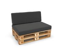POKAR Coussin pour palette Coussins de palette avec housse amovible Canapé de palette, Taille:Set coussin d'assise 120x80 + coussin de dossier 120x40, Couleur:Anthracite