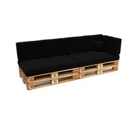 POKAR Coussin pour palette Coussins de palette avec housse amovible Canapé de palette, Taille:Set de 6, Couleur:Noir - Imperméable