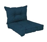 POKAR Coussins de Jardin Extérieur Coussin Chaise Galette de Chaise, 1 Lot de 2 (1x Coussin d'assise 40x40x10 cm + 1x Coussin Dossier 50x40x10 cm), Vert Foncé