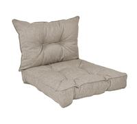 POKAR Coussins de Jardin Extérieur Coussin Chaise Galette de Chaise, 1 Lot de 2 (1x Coussin d'assise 70x70x10 cm + 1x Coussin Dossier 70x40x10 cm), Beige
