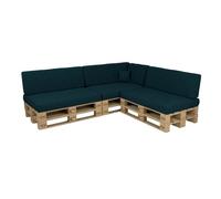 POKAR Set de 8 Coussins pour Palettes Euro: 3X Assise 120x80cm + 3X Dossier 120x40cm + 1x Dossier 60x40cm + 1x Coussin 40x40cm, Canapé de Jardin, Intérieur et Extérieur, sans Palette, Vert foncé