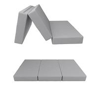 POKAR Matelas Pliable Imperméable pour Camping, Appoint, Sol et Voyage - Surmatelas pour Invités 120 x 195 x 15 cm, Gris