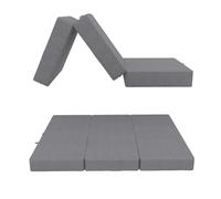 POKAR Matelas pliant Matelas pliable en 3 parties Matelas d'invité Lit de camp Lit pliant, Taille:160 x 195 x 15 cm, Couleur:Gris