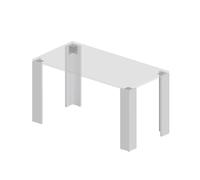 POKAR Patins de table Pied de table en acier DIY Bureau industriel, Couleur:Blanc, Taille:13x13x72 cm