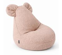 POKAR Pouf Enfant avec Oreilles de Souris 68x68x50 cm | Fauteuil Enfant Bou vec Remplissage Mousse PU | Fauteuil Poire Montessori pour Chambre d'enfant | Oeko-TEX | Made in EU | Rose Bonbon