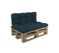 POKAR Set de 2 Coussins Matelassé pour Palettes Euro: 1x Assise 120x60cm + 1x Dossier 120x60cm, en Mousse formée à Froid, pour Canapé de Jardin, Intérieur et Extérieur, sans Palette, Vert foncé