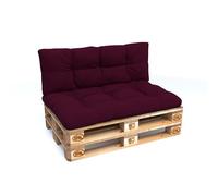 POKAR Set de 2 Coussins Matelassé pour Palettes Euro: 1x Assise 120x80cm + 1x Dossier 120x40cm, en Mousse formée à Froid, pour Canapé de Jardin, Intérieur et Extérieur, sans Palette, Violet