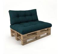 POKAR Set de 2 Coussins pour Palette : 1x Assise 120x80 + 1x Dossier 120x40 | Coussins Matelassé pour Canapé et Salon de Jardin | Extérieur et Intérieur | Made in EU | Vert foncé