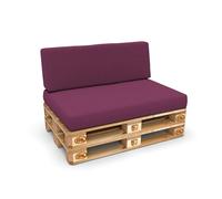 POKAR Set de 2 Coussins pour Palettes Euro: 1x Assise 120x80cm + 1x Dossier 120x40cm, en Mousse formée à Froid, pour Canapé de Jardin, Intérieur et Extérieur, sans Palette, Violet