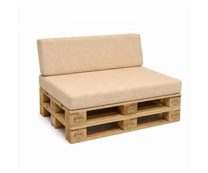 POKAR Set de 2 Coussins pour Palettes Euro: 1x Assise 120x80cm + 1x Dossier 120x40cm, en Mousse formée à Froid, pour Canapé de Jardin, Intérieur et Extérieur, sans Palette, Beige