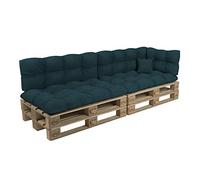 POKAR Set de 6 Coussins pour Palette : 2X Assise 2X Dossier 1x Latéral 1x Déco | Coussins Matelassé pour Canapé et Salon de Jardin | Extérieur et Intérieur | Oeko-Tex | Made in EU | Vert Foncé