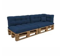 POKAR Set de 6 Coussins pour Palette: 2X Assise 2X Dossier 1x Latéral 1x Déco | Coussins Matelassé pour Canapé et Salon de Jardin | Extérieur et Intérieur | Oeko-Tex | Made in EU | Bleu foncé