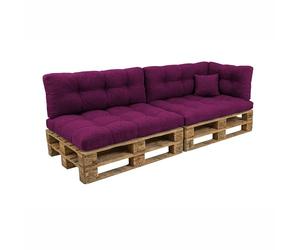 POKAR Set de 6 Coussins pour Palette: 2X Assise 2X Dossier 1x Latéral 1x Déco | Coussins Matelassé pour Canapé et Salon de Jardin | Extérieur et Intérieur | Oeko-Tex | Made in EU | Violet