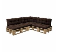 POKAR Set de 8 Coussins pour Palette en Velours Côtelé: 3X Assise 3X Dossier 1x Latéral 1x Déco | Coussins Matelassé pour Canapé et Salon de Jardin | Extérieur et Intérieur | Made in EU | Marron