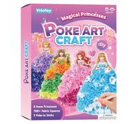 Poke-in Kit d'art et d'artisanat pour enfants, à faire soi-même avec 8 princesses magiques et 6 accessoires, jolis jouets de princesse pour filles de 4 à 6 à 8 ans, 8 à 12 ans, cadeaux pour garçons et
