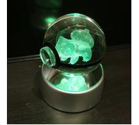 POKÉBALL POKÉMON BULBIZARRE - Figurine lumineuse Pokémon BULBIZARRE en cristal - Cadeau Pokémon original - Accessoire Pokémon