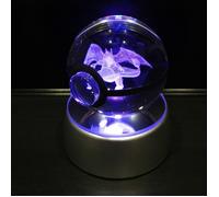 POKÉBALL POKÉMON DRACAUFEU - Figurine lumineuse Pokémon DRACAUFEU en cristal - Cadeau Pokémon original - Accessoire Pokémon