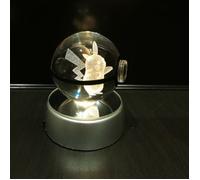 POKÉBALL POKÉMON PIKACHU - Figurine lumineuse Pokémon PIKACHU en cristal - Cadeau Pokémon original - Accessoire Pokémon