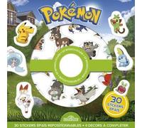 Pokémon - Pochette de stickers repositionnables - Cherche-et-trouve et jeux ! - Pochette de 30 autocollants épais et repositionnables avec 4 décors - Dès 3 ans