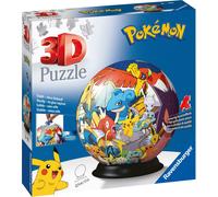 Ravensburger - Puzzle 3D Ball - Pokémon - A partir de 6 ans - 72 pièces numérotées à assembler sans colle - Support inclus - Diamètre : 13 cm - 11785