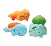 Pokémon 5" Sleeping Squirtle, Charmande, Bulbasaur Starter Plush 3-Pack - Officially Licensed - Authentic Soft Stuffed Animal Toy Figure Set - Easter Basket Stuffer Gift for Kids, Boys, Girls - 2+