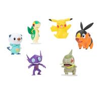 Pokémon 6 Pack de Figurines de Combat Sableye, Axew, Snivy, Tepig, Oshawott, Pikachu, Série 6, Figurine