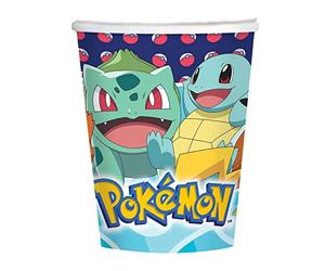 Pokémon Amscan 9904822 - Lot de 8 gobelets en carton pour fête d'anniversaire