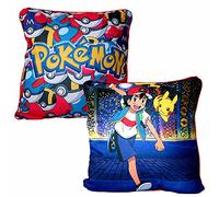Pokémon Ash & Pikachu | Coussin 40 x 40 cm Enfants Oreiller Décoratif