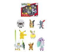 Pokémon Bandai 8 Figurines Battle - Pikachu, Evoli (Eevee), Moumouton (Wooloo), Farfuret (Sneasel), Voltoutou (Yamper), Palarticho (Sirfetch'd), Ponyta (Ponyta), Morpeko - PKW0185