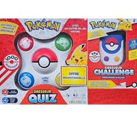 Pokémon Bandai Bundle 2 Jeux Dresseur Quiz + Dresseur Challenge - Jeux interactifs, sans écran, sur l'univers Parle français - ZZ1122