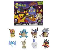 Pokémon Bandai Calendrier Halloween - 8 Figurines et 5 Accessoires - Pikachu, Evoli, Carapuce, Osselait, Nosferapti, Mimiqui, Flamiaou, Funécire - JW2385