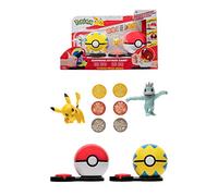 BANDAI Poké Ball attaque surprise - Pokémon - 2 Poké Balls avec leur Pokémon et 6 disques d'attaques G