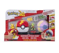 Pokémon Bandai Poké Ball Attaque Surprise Pikachu vs Arcko - Jeu Combat - 2 Poké Balls avec Leur et 6 disques d'attaques - Licence Officielle - Jouet Attaque JW3165