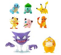 Pokémon Battle Action Figure Multi 8 Pack - Comes with 2" Bulbasour, 2" Squirtle, 2" Charmander, 2" Pikachu, 2" Houndour, 2" Jigglypuff, 3" Haunter, & 3" Psyduck 97769