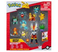 Pokemon Figurine Jouet 10-Pack Figurine 5-11 cm - Cinderace Pikachu Charmander Squirtle Oddish Gible Bulbasaur Yamper Froakie & Growlithe - Nouveau 2022 - Officielle Jouet