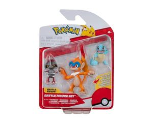 Pokemon Battle Figure 3 PK PAWNIRAD, Squirtle, MONFERNO