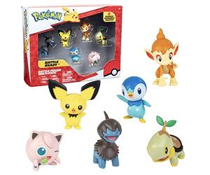 Pokémon Battle Figure Multipack (6PK: 2" Pichu, Deino, Jigglypuff #1, Turtwig, Piplup, Chimchar) W5