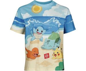 Pokémon Beach Day Femme T-Shirt Manches Courtes Multicolore M 100% Coton Regular/Coupe Standard