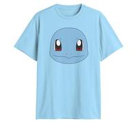 Pokemon Big Face Charmander Pikachu Squirtle Bulbasaur Psyduck Ronflex T-Shirt pour Adulte, Bleu Ciel, XX-Large