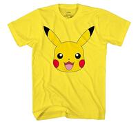 Pokemon Big Face Charmander Pikachu T-Shirt pour Adulte, Jaune, Taille L