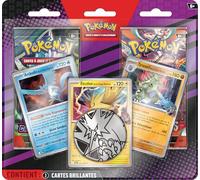 Pokémon – Pack de 2 boosters – Octobre 2025 – Blister – 3 cartes brillantes, 1 pièce