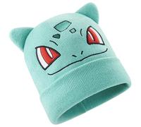 Pokemon Bonnet Enfant Garcon, Beanie Chapeau d'hiver Tricoté Chaud et Confortable - Cadeau Enfant et Ado (Sarcelle Bulbasaur, 7-12 Ans)