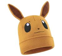 Pokemon Bonnet Enfant Garcon, Beanie Chapeau d'hiver Tricoté Chaud et Confortable - Cadeau Enfant et Ado (Moutarde Eevee, 7-12 Ans)